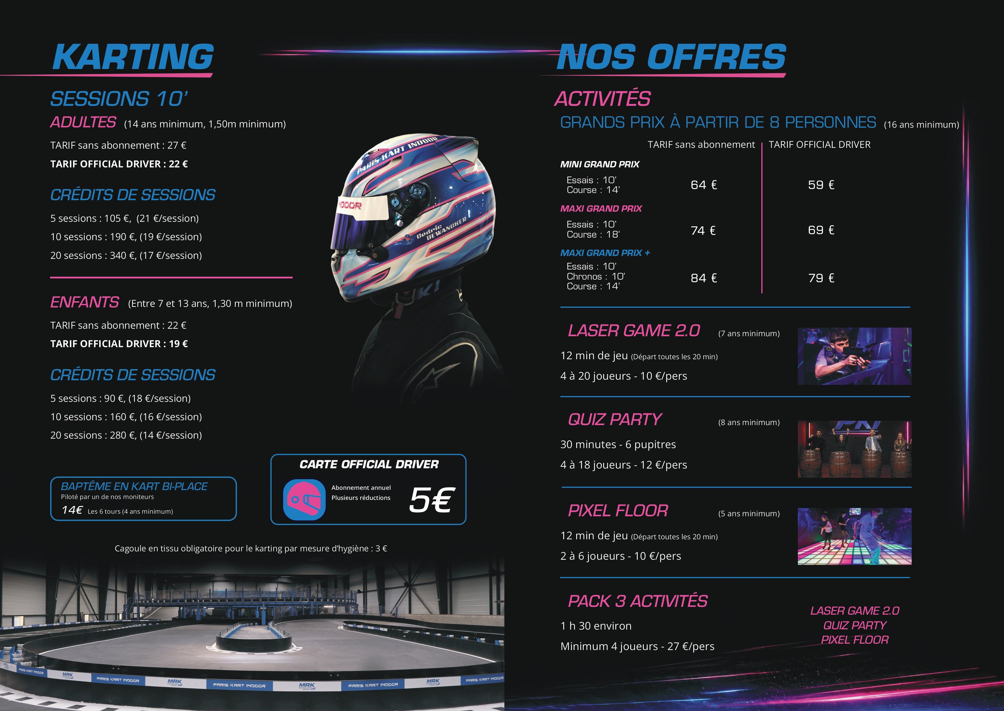 Tarifs Paris Kart Indoor — Karting & Offres